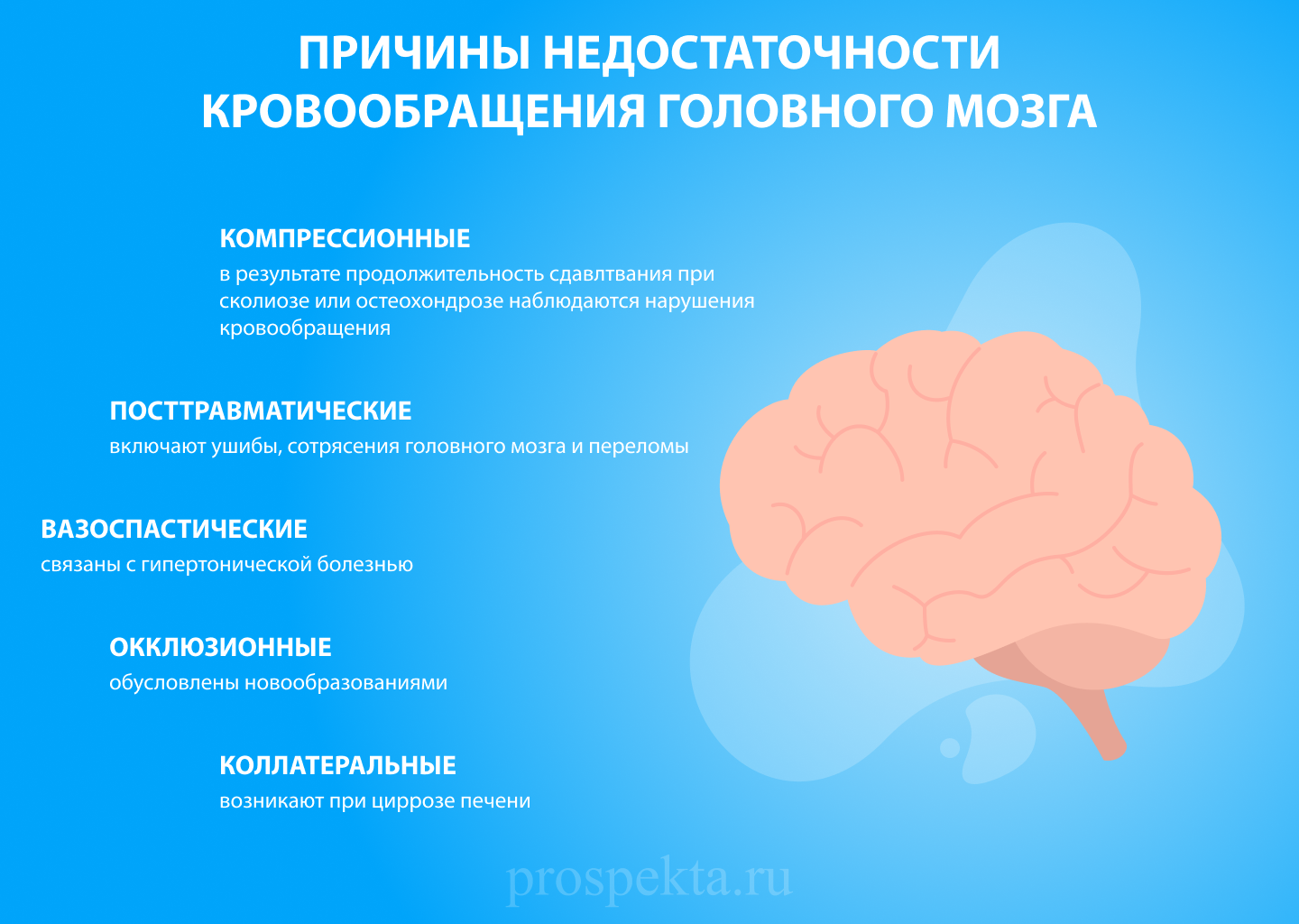 причины недостаточности кровообращения головного мозга
